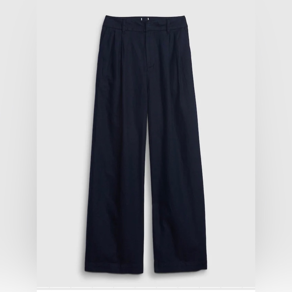 COPY - Gap Linen and Cotton Wide Leg/High Waist Pant-size 10. NWT. Navy Blue